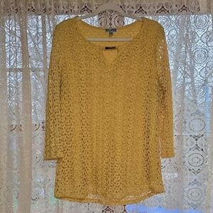 JM Collection Yellow Lace Tunic